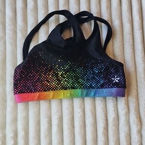 Rebel Colorful Sports Bra with Rainbow Design